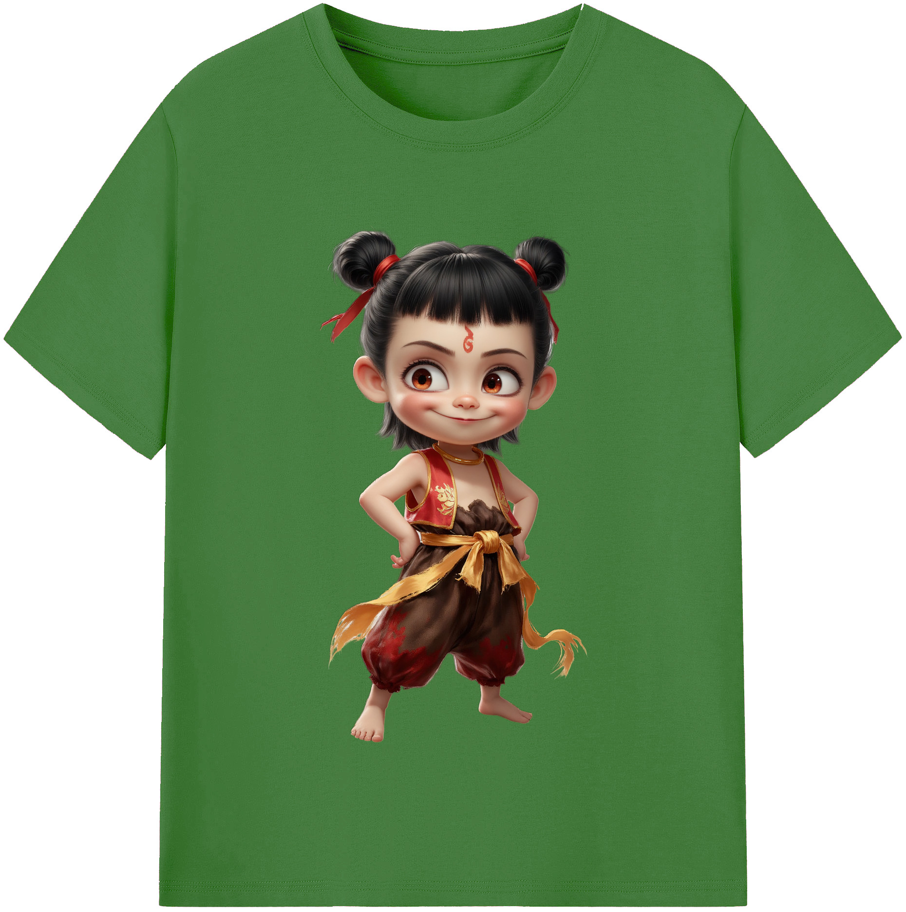 （画像用） Ne Zha 2 ナタ 魔童の大暴れ レディースカジュアルプリントTシャツ（綿100％）
